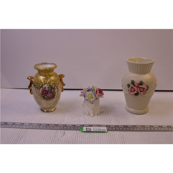 (2) Decorative Vases + Royale Stratford Handcrafted Item