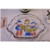 Image 3 : Pink Glass Last Supper Plate + Glass Grapes, Candy Dish, and Beta Sigma Phi Wine Bottle