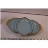Image 4 : Bartlett Collins Vase + Fire King Blue Milk Glass Divided Dish