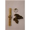 Image 3 : (3) Jewelry Lot - Wrist Watch, Brooch, Cameo Ring