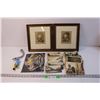 Image 1 : (2) Vintage Frames with Art, Vintage Photographs, Postcards and Misc