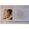Image 1 : Glass Serving Dish and Vintage Life Magazine - Liz Taylor