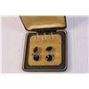 Image 2 : Set of Men's Black Imitation Gem Cufflinks in Box