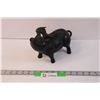 Image 1 : Vintage Cast Iron Flying Pig Piggy Bank (Some Chips)