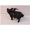 Image 2 : Vintage Cast Iron Flying Pig Piggy Bank (Some Chips)