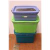 Image 1 : *(3) Large Rubbermaid Tubs with Lids