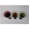 Image 2 : (3) Coloured Glass Stemmed Glasses