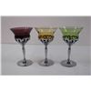 Image 3 : (3) Coloured Glass Stemmed Glasses