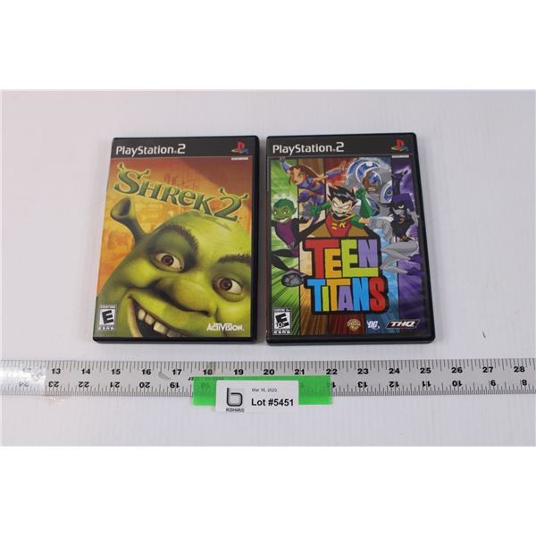 (2) PS2 Games - Shrek, Teen Titans