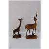 Image 2 : (2) Wooden African Animals - Gazelle and Giraffe