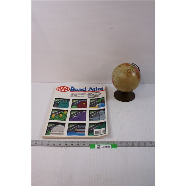 1991 Road Atlas and Small Globe