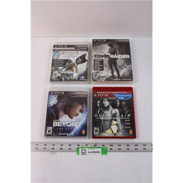 (4) PS3 Games - Assassin's Creed, Tomb Raider (Tomb Raider NIB)