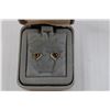 Image 2 : 14 Karat Gold Stud Heart Earrings w/ Matching Pendant