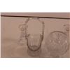 Image 3 : Crystal Footed Candy Dish + (2) Glass Candle Holders & Glass Decorative Basket