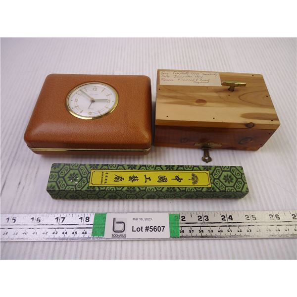 Travel Clock, Music Box, Oriental Fan