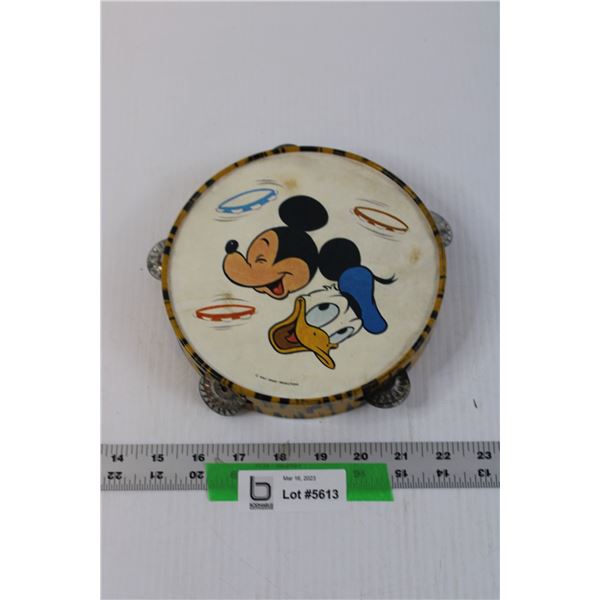 Vintage Disney Tambourine - Donald Duck, Mickey Mouse