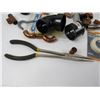 Image 2 : (1) Pair of Pliers - Assortment Plumbing Parts - (4) Shuttlecocks in Tube