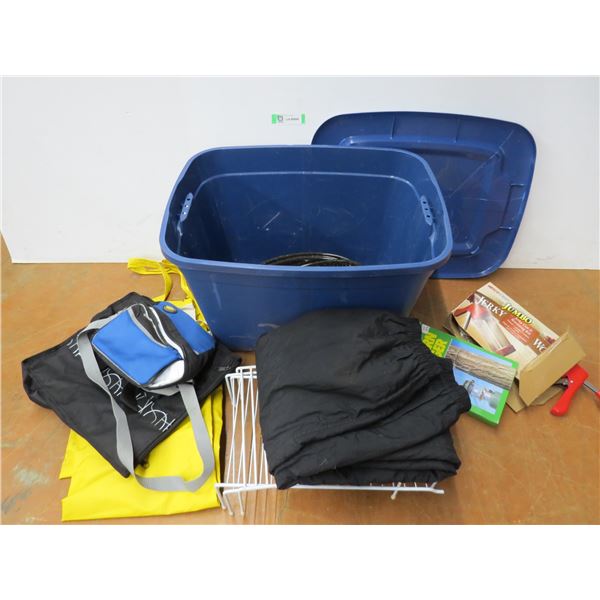 *Tote - Snow Suit - Jerky Gun - Lantern Hanger - Coverall Rain Pants - Wire Racks - Roasting Pan - C