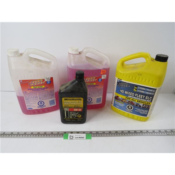 (2) Containers of Bug Wash - Antifreeze - Compressor Oil