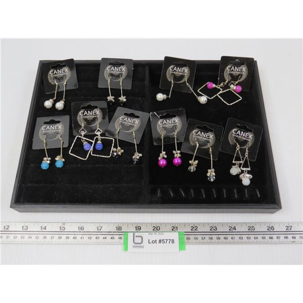 (10) Pair of Earrings - Case for Jewelry