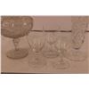 Image 2 : Etched Crystal Vase + (3) Desert Glasses & Candy Dish