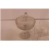 Image 3 : Etched Crystal Vase + (3) Desert Glasses & Candy Dish