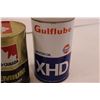 Image 3 : (2) Empty 1L & 1.13L Petro-Canada & Gulf Lube Motor Oil Cans
