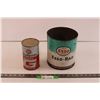 Image 1 : Empty Gulflube 1.14L Motor Oil Can + Rusted Empty Esso Anti-Freeze Can