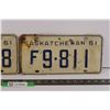 Image 3 : (2) Saskatchewan 61 License Plates