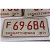 Image 2 : (3) Saskatchewan 1971 License Plates (2 Identical)