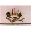 Image 1 : (3) Brass Seagulls, Brass Candle Holders + Assorted Vintage Brass