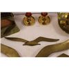 Image 2 : (3) Brass Seagulls, Brass Candle Holders + Assorted Vintage Brass