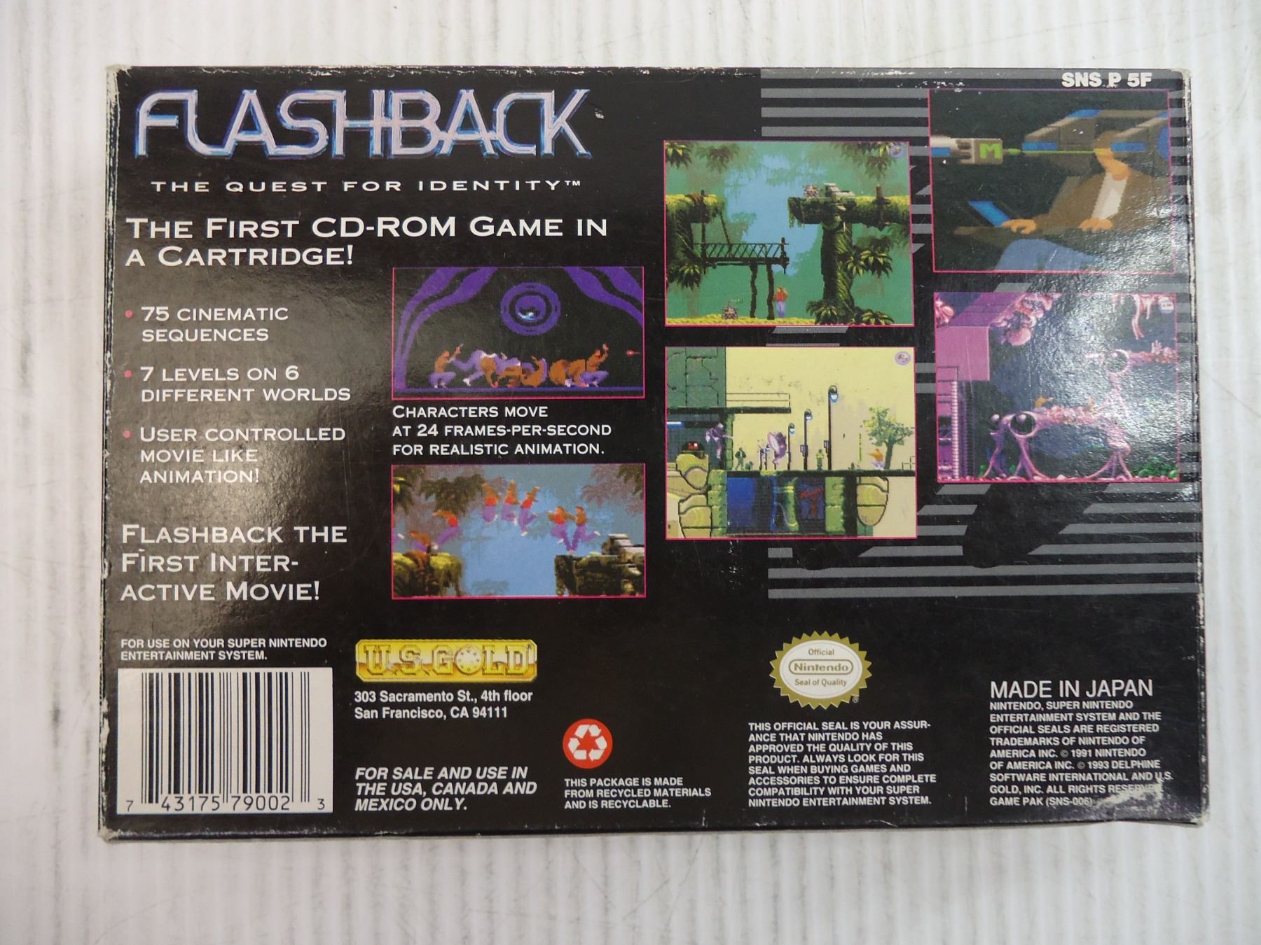 Flashback-Super Nintendo Game-Original Box, Manual, and Inserts ...