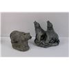 Image 2 : Volcanic Ash Wolves Sculpture, Assorted "The Wolf," Sculptures and Misc.