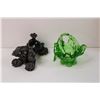 Image 3 : Assorted Vintage Ornaments - Poodle, Key Box, Art Glass Basket, Tea Pot Salt and Pepper Shakers, Fou