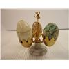 Image 2 : (3) Alabaster Eggs on Stand-Made in Italy