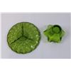 Image 3 : Green Glass Divided Tray and Candy Dish