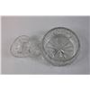 Image 4 : (2) Pinwheel Crystal Bowls and Three Crystal Paper Weights