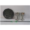 Image 1 : Vintage Blacks Pewter smith Goblets and Pewter Wall Decor