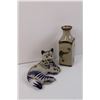 Image 2 : Mexican Pottery Vase and Misc - Turtle Trinket Dish, Ceramic Cat