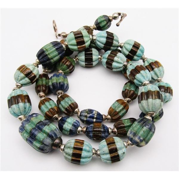 SOUTHWESTERN GREEN TURQUOISE NECKLACE WITH