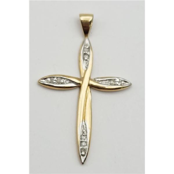 10k GOLD CROSS 1 1/2" TALL PENDANT