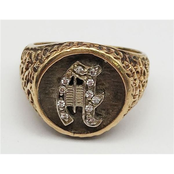VINTAGE 14k GOLD NUGGET STYLE MENS RING