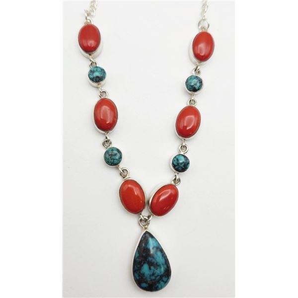 17 INCH SOUTHWESTERN 925 NECKLACE WITH