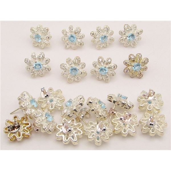 JEWELER'S LOT: (10)PAIRS OF PIERCED FLOWER