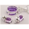 Image 3 : SET! NEW! STELRING PENDANT WITH PURPLE CENTER