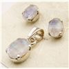 Image 4 : 2-SETS! STERLING MOONSTONE PENDANT WITH