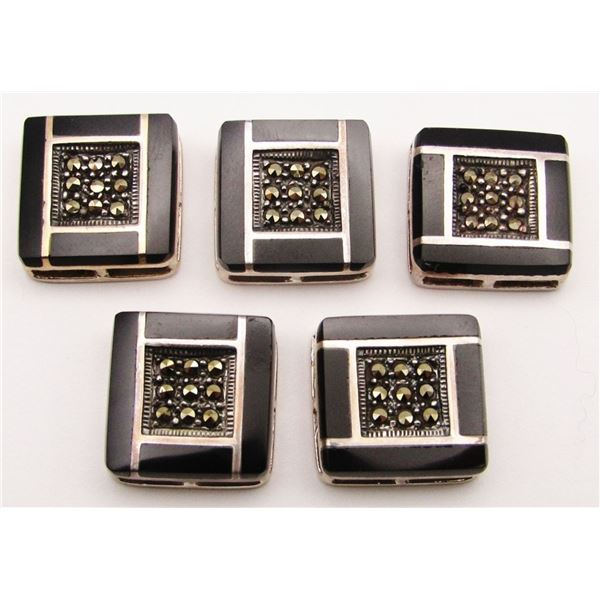 JEWELER'S LOT! (4)STERLING SQUARE SLIDER MARCASITE