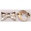 Image 3 : 2-VINTAGE STERLING BROOCHES: (1)BOW &