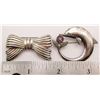 Image 4 : 2-VINTAGE STERLING BROOCHES: (1)BOW &